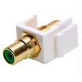 Cmple Keystone Jack - Modular RCA White with Green Center 486-N